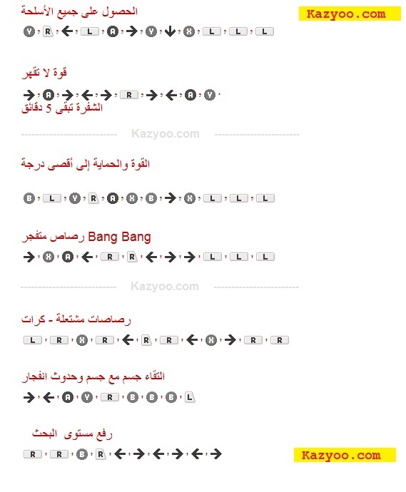 Découvrez tous les codes pour gta 5 xbox et PS3 en arabe ...