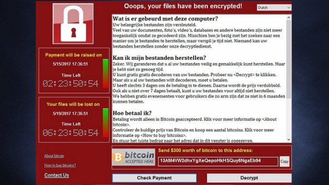 cyberattaque mondiale par ransomware WannaCry demande de rançon en bitcoins