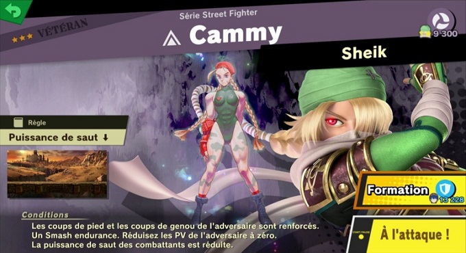 Cammy - Guide combats Super Smash Bros Ultimate World of Light 3 et 4 étoile