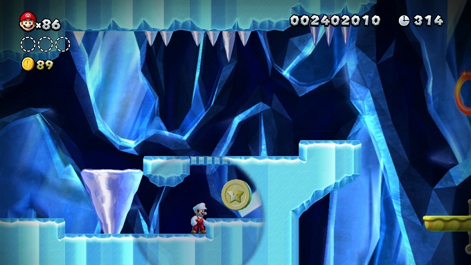 Guide Niveau 5 Grotte aux stalactites première pièce étoile Super Mario Bros U