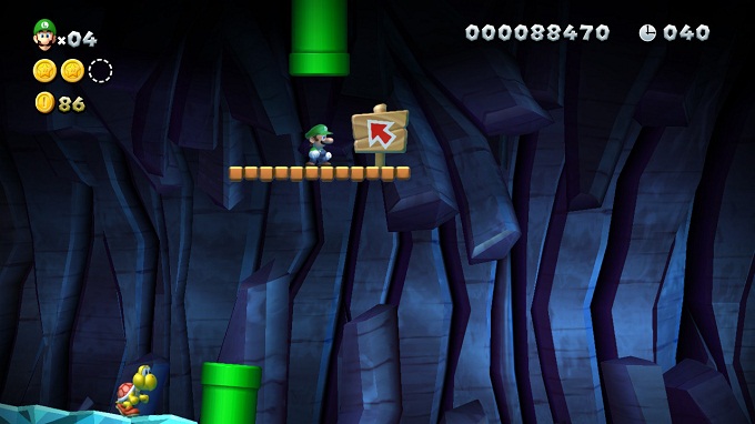 New Super Luigi U guide Tunnel tortueux troisième pièce étoile