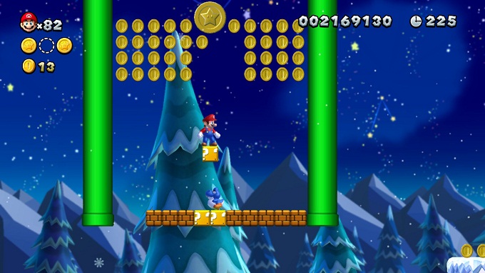 Niveau 2 Pinglisse, roi de la glisse New Super Mario Bros U DELUXE Soluce seconde pièce étoile
