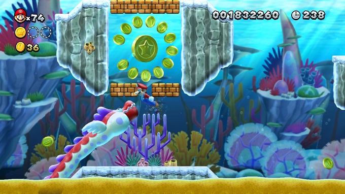Niveau 5 Repaire de Dranguille Wiki New Super Mario Bros U DELUXE seconde pièce étoile