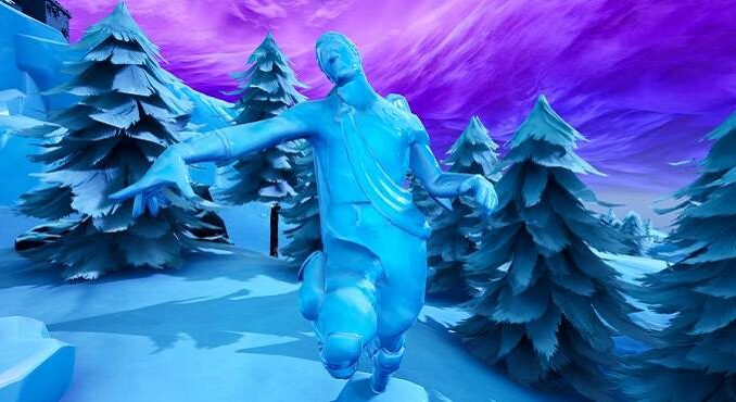 Fortnite Défis Saison 8 semaine 9 Chalenge Où danser entre trois sculptures de glace