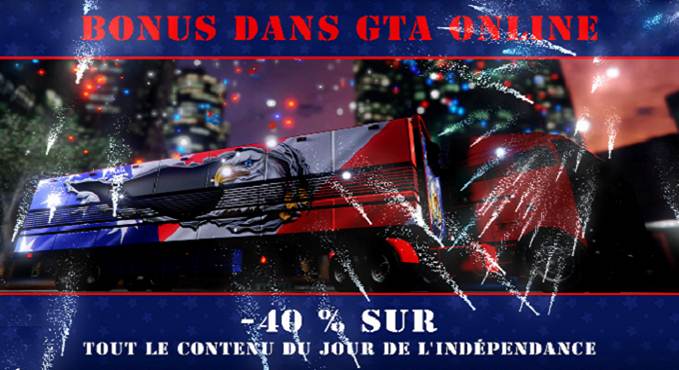 Célébrez le Jour de l'Indépendance avec des exclusivités, Bonus et promotions dans GTA Online GTA V