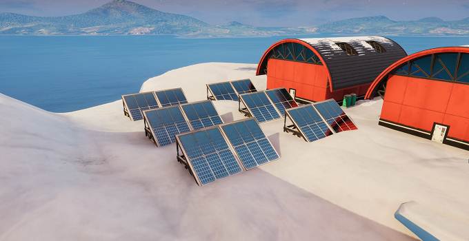 Soluce Fortnite Saison 9 semaine 9 défi Visiter un panneau solaire dans la neige