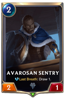 Champions et cartes LoR Freljord Guide - Avarosan Sentry