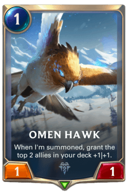 Champions et cartes Legends of Runeterra Freljord Guide Omen Hawk