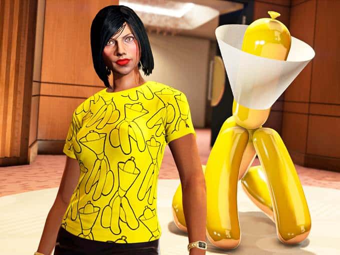 Statue Chien jaune à collerette GTA Online Braquage Diamond Casino - GTA 5