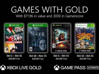 Jeux Xbox gratuits Games With Gold pour Octobre 2020