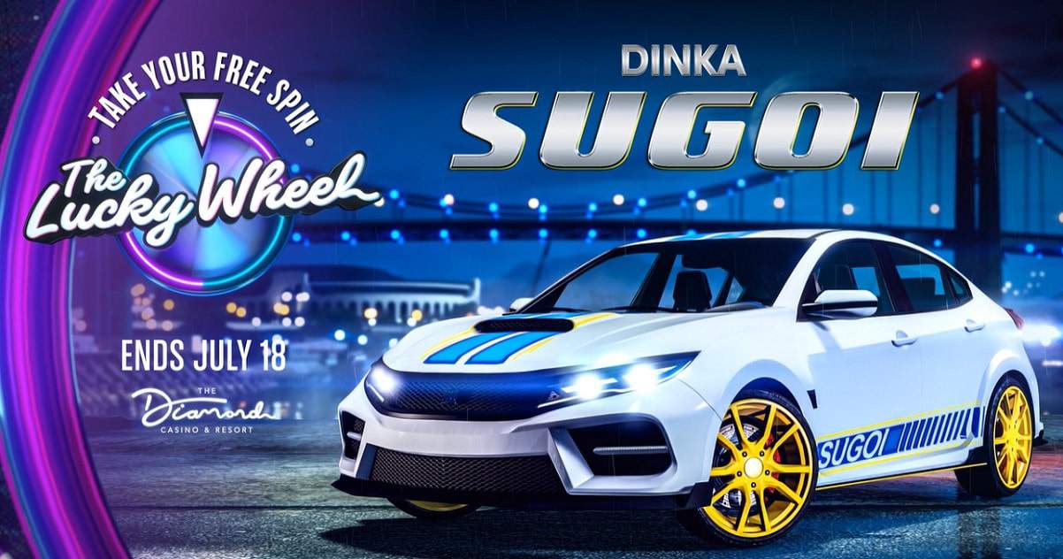 Podium du casino GTA - la Dinka Sugoi - Promo GTA Online de cette semaine