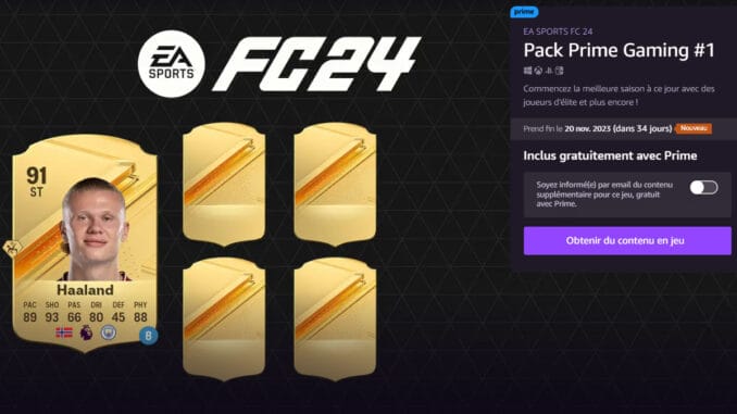 Pack prime gaming FC 24 : Comment récupérer les récompenses gratuites sur FIFA 24