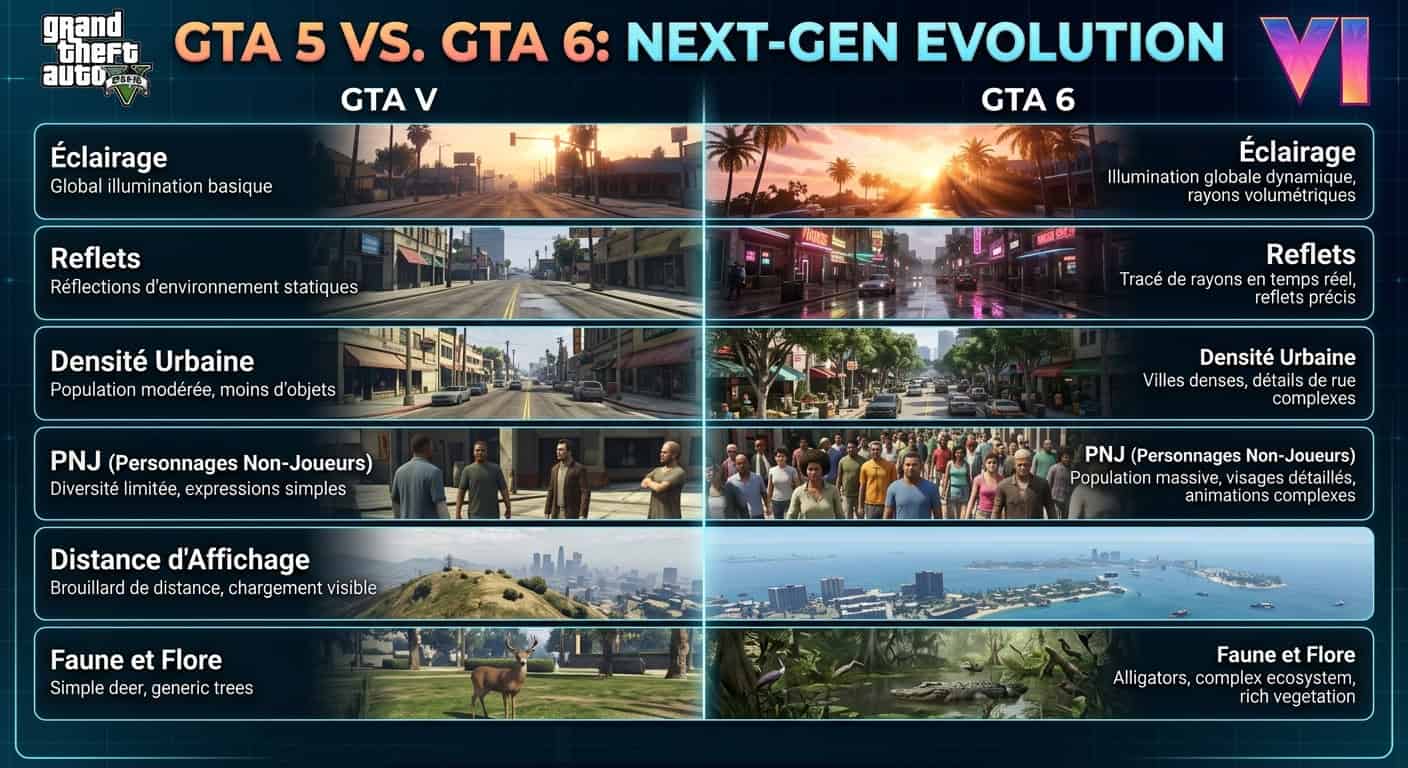 Comparaison graphique entre GTA 5 et GTA 6
